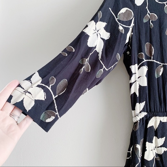 Ganni Rosemont Crepe Cocktail Dress in Black Wild Rose Print, Size 34/XS - Picture 6 of 13